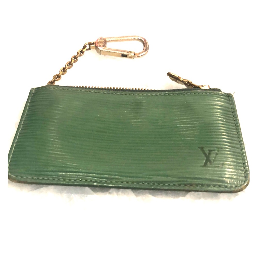 Louis Vuitton authentic credit card keychain green